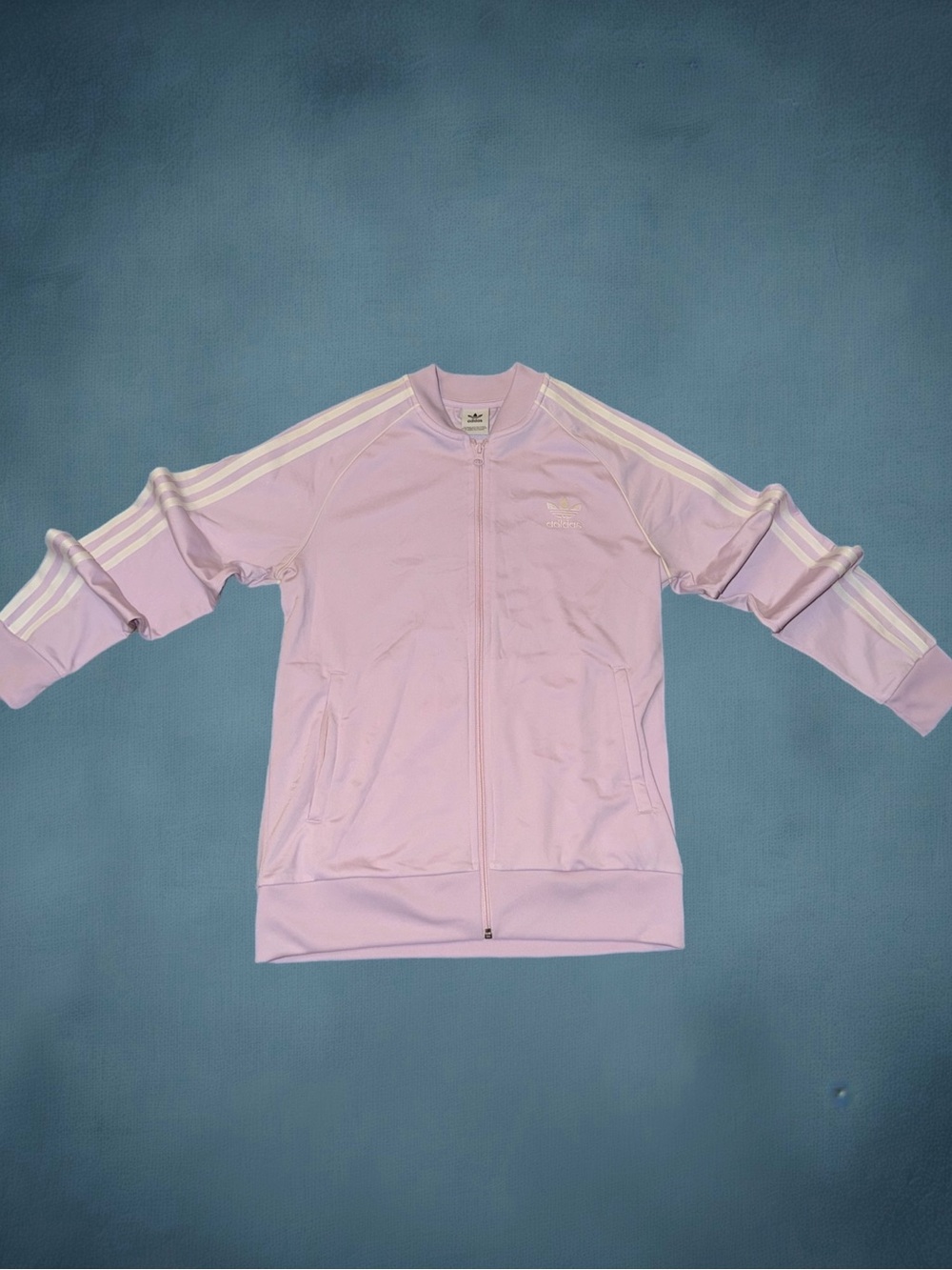 Adidas youth pink sst track jacket 3 stripes